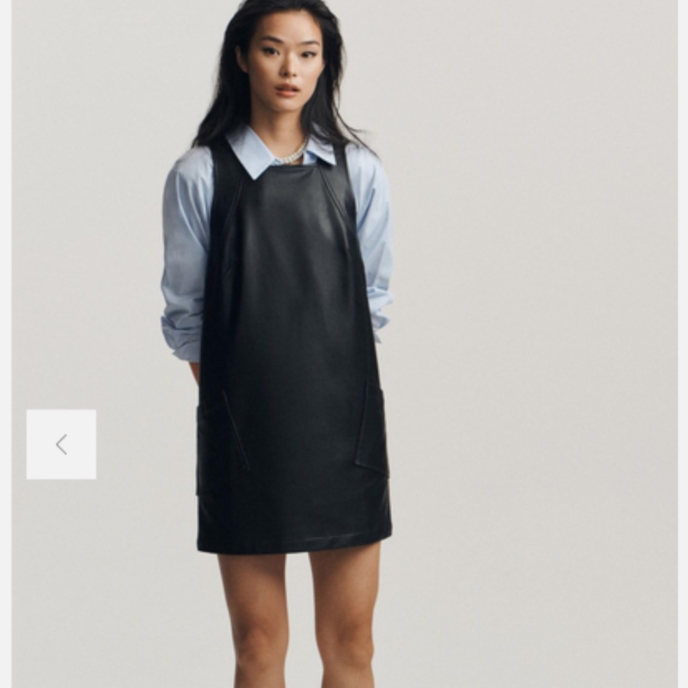 41. Anthropologie Maeve Faux leather Shift Dress, Square Neck